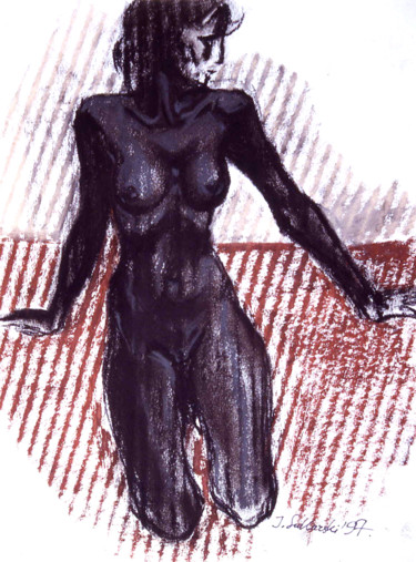 Peinture intitulée "Nude" par Jivko Sedlarski, Œuvre d'art originale, Pastel