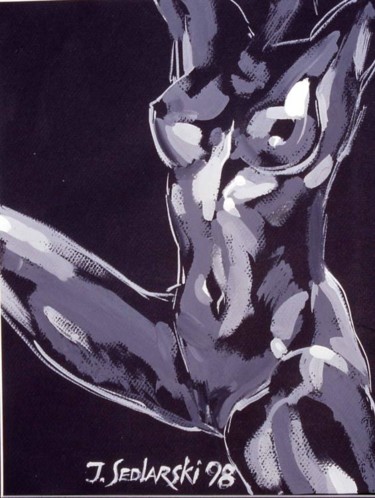 Dessin intitulée "Nude" par Jivko Sedlarski, Œuvre d'art originale, Acrylique