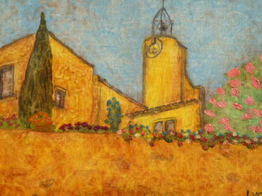 Painting titled "" Beffroi d'Ansouis…" by Jean Xavier Combe, Original Artwork, Oil