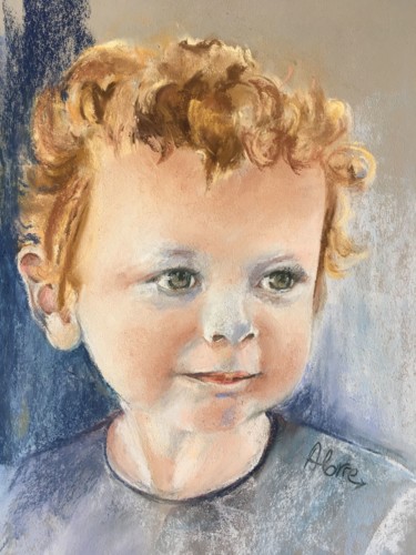 Dessin intitulée "Victor" par Agnes Corre, Œuvre d'art originale, Pastel
