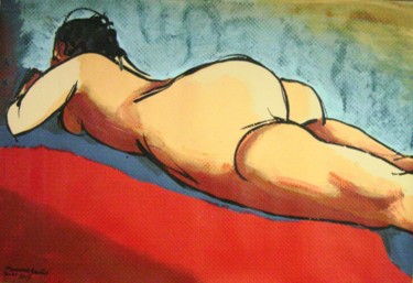 Painting titled "Nudez" by Mauricio Santos, Original Artwork, Acrylic