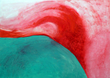 Painting titled "Red clothes over th…" by Emilia Amaro, Original Artwork, Oil