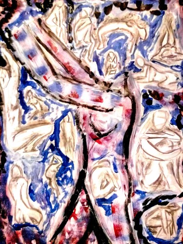 Peinture intitulée "###vahine###" par Teretoma Tapi, Œuvre d'art originale, Acrylique