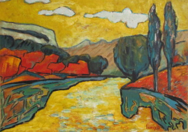 Le fleuve des jours (huile) Peinture intitulée "Le fleuve des jours…" par Alain Lamy, Œuvre d'art originale, Huile