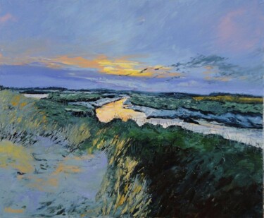 Peinture intitulée "Dernières lueurs su…" par Pascal Baudot, Œuvre d'art originale, Huile Monté sur Châssis en bois