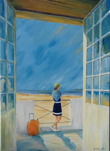 Peinture intitulée "Vue mer" par Flachet, Œuvre d'art originale