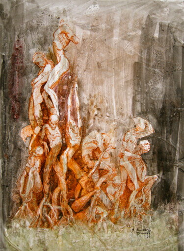 Drawing titled "Néguentropie. Etude…" by Alexandre Barberà-Ivanoff, Original Artwork, Ink