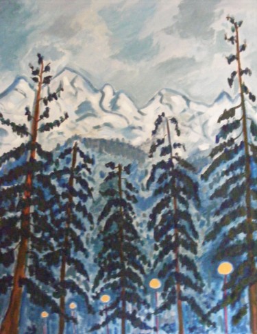 Aiguebelle (Savoie) Peinture intitulée "Aiguebelle (Savoie)" par Nicolas Cavuoto, Œuvre d'art originale, Huile