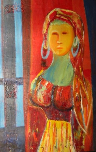 Peinture intitulée "chaouia" par Abdesslam Amraoui, Œuvre d'art originale