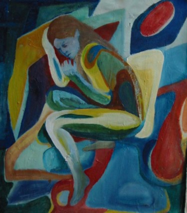 Peinture intitulée "apré le viol" par Abdesslam Amraoui, Œuvre d'art originale