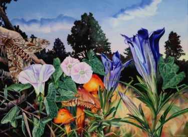 Derniers feux / Composition.81 Pintura titulada "Derniers feux / Com…" por Bernard Domange, Obra de arte original, Oleo