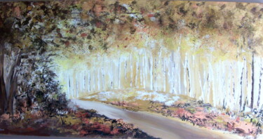 LUMIERE EN BROCELIANDE Peinture intitulée "LUMIERE EN BROCELIA…" par Léti, Œuvre d'art originale, Acrylique Monté sur Châssis en bois