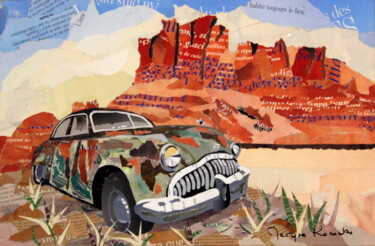 Collages intitulée "Abandon dans le dés…" par Maryse Konecki, Œuvre d'art originale, Collages