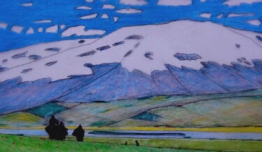 Ζωγραφική με τίτλο "PAYSAGE 04." από Jean-Paul Vignes, Αυθεντικά έργα τέχνης, Παστέλ