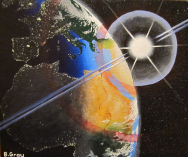 绘画 标题为“Earthrise - Lever d…” 由Barry Gray, 原创艺术品, 丙烯