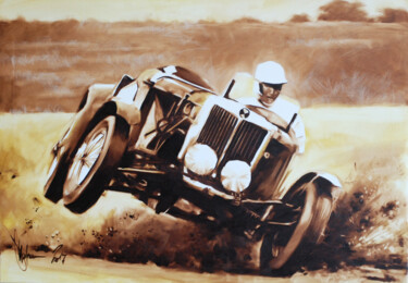 Painting titled "Death race." by Igor Shulman, Original Artwork, Oil