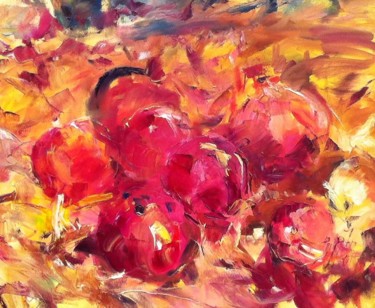 绘画 标题为“pomegranate” 由Natalia Ivanova, 原创艺术品, 油 安装在木质担架架上