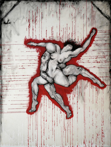The passion of the wolf 绘画 标题为“The passion of the…” 由Elodie Bedon, 原创艺术品, 丙烯