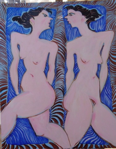 绘画 标题为“Breeze and Eartha.” 由Hilary Mullany, 原创艺术品