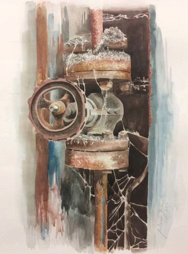 Pintura intitulada "Rouille" por Juliana Birrento, Obras de arte originais, Aquarela
