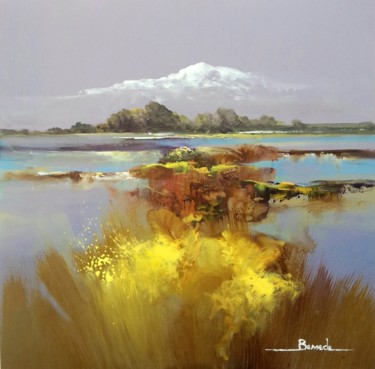 Vue sur le canigou Peinture intitulée "Vue sur le canigou" par Christian Bessede, Œuvre d'art originale, Acrylique