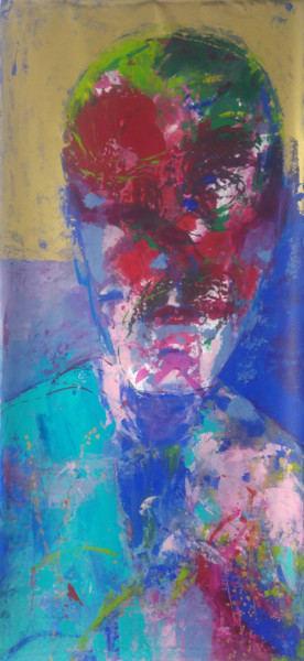 Peinture intitulée "Tête homme" par Catherine Maddens, Œuvre d'art originale, Acrylique