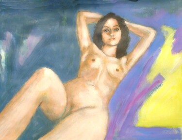 Peinture intitulée "MALY - NU COUCHÉ" par Marcel Clerc, Œuvre d'art originale, Acrylique