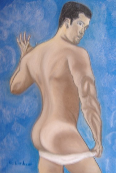 Quel dos Peinture intitulée "Quel dos" par Ghislaine Limbour, Œuvre d'art originale, Pastel