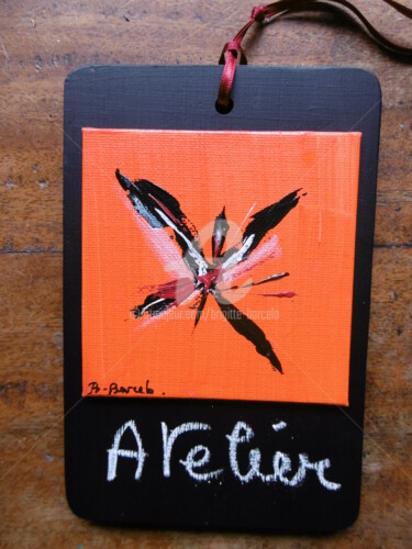 Peinture intitulée "petite ardoise déco…" par Brigitte Barcelo, Œuvre d'art originale, Acrylique Monté sur Autre panneau rig…