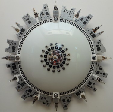 Design intitulée "Soleil blanc" par Luc Obukow, Œuvre d'art originale, Luminaire