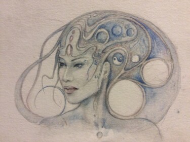 제목이 "Medusa2"인 미술작품 Art-Water로, 원작, 수채화
