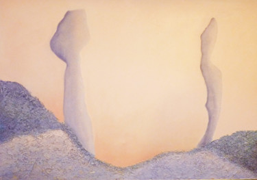 Painting titled "rencontre-2-162-sur…" by Yves Robial, Original Artwork