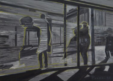 绘画 标题为“Abribus - 2” 由Pierre Paszkowski, 原创艺术品, 油