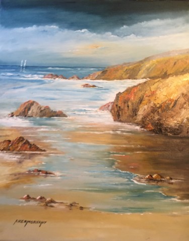 Peinture intitulée "Marée descendante" par André Kermorvant, Œuvre d'art originale, Huile