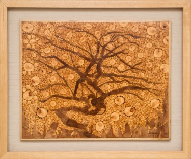 Sculpture intitulée "L'arbre d'or" par Roger Aubert, Œuvre d'art originale, Bois