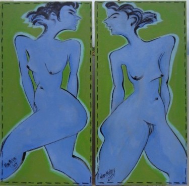 绘画 标题为“Breeze and Eartha N…” 由Hilary Mullany, 原创艺术品, 丙烯