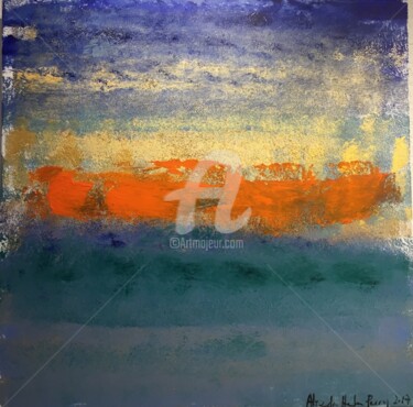 Painting titled "Brillant Azur 2" by Alexandra Heumber Perry, Original Artwork