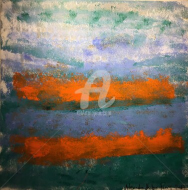 Painting titled "Brillant Azur 2" by Alexandra Heumber Perry, Original Artwork