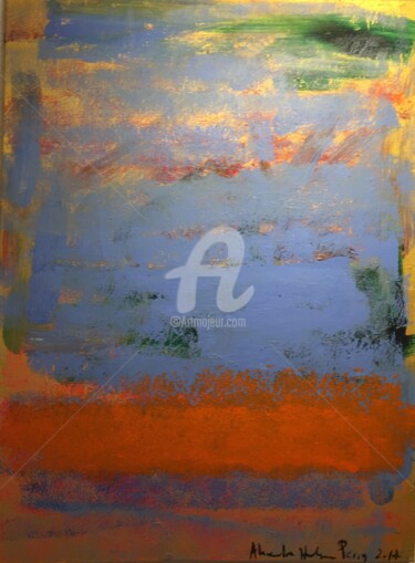 Painting titled "Brillant Azur 3" by Alexandra Heumber Perry, Original Artwork