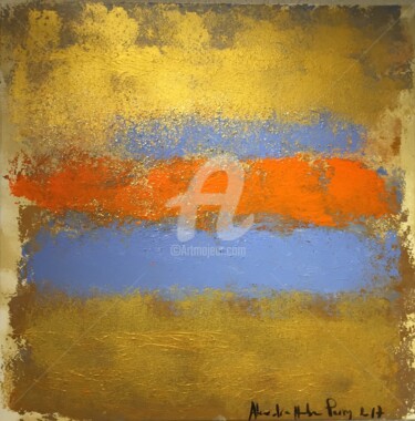 Painting titled "Christmas Gold 1" by Alexandra Heumber Perry, Original Artwork