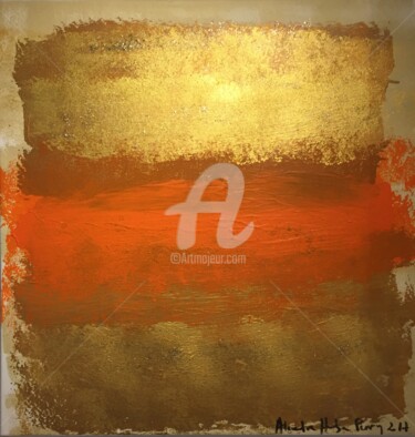 Painting titled "Christmas Gold 2" by Alexandra Heumber Perry, Original Artwork