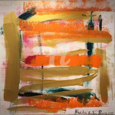 Painting titled "Golden Orange 2" by Alexandra Heumber Perry, Original Artwork