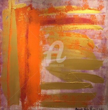 Painting titled "Golden Orange 3" by Alexandra Heumber Perry, Original Artwork