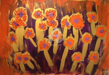 Painting titled "Flowers by Carmen" by Alexandra Heumber Perry, Original Artwork