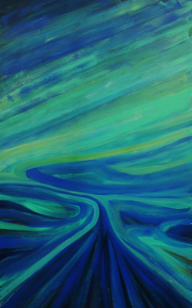 Peinture intitulée "ROAD, POLAR SUN" par Nathalie Letulle, Œuvre d'art originale, Acrylique
