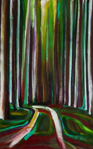 Peinture intitulée "THE GREEN PATH" par Nathalie Letulle, Œuvre d'art originale, Acrylique