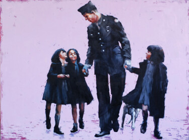 Painting titled "Asoldier come from…" by Igor Shulman, Original Artwork, Oil