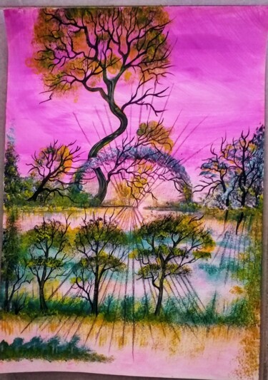 Tableau abstrait noir et jaune