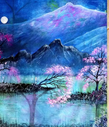 Tableau abstrait du soir