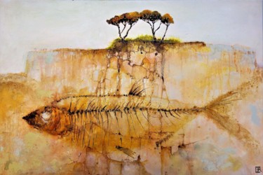 LE POISSON MERE Peinture intitulée "LE POISSON MERE" par Catherine Cazaentre, Œuvre d'art originale, Acrylique Monté sur Châssis en bois